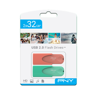 PNY USB 2.0 Dual Pack 2 x 32GB